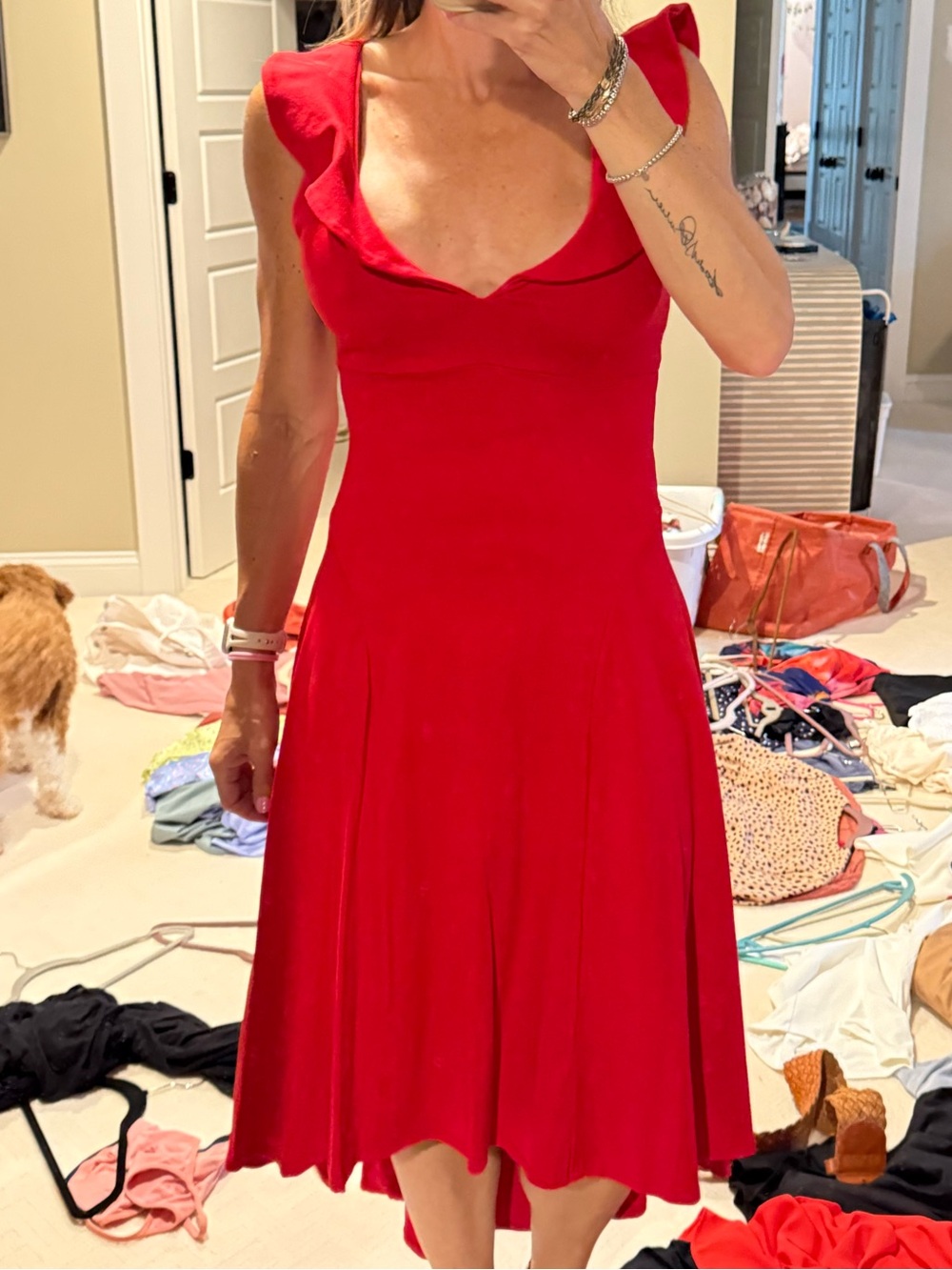 Susana Monaco, high low ruffle dress